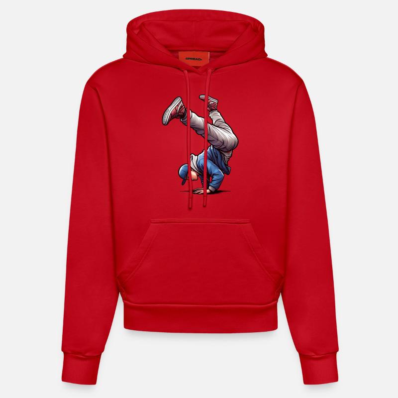 Style De Danse Breakdance - Sweat à capuche bio ajusté fabriqué en UE - rouge