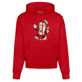 eiscreme becher comic - Organic Fitted Hoodie Made in EU - Rot - Vorne