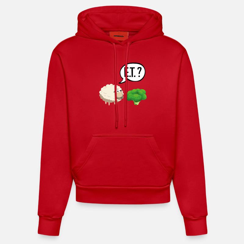 Sheep ET - Sweat à capuche bio ajusté fabriqué en UE - rouge