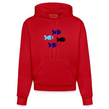 Pisces Silhouette - Organic Fitted Hoodie Made in EU - red - Front