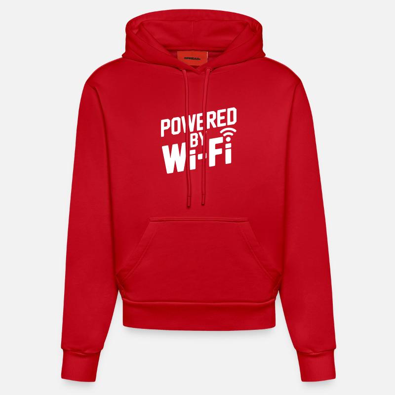 Propulsé par le Wi-Fi - Sweat à capuche bio ajusté fabriqué en UE - rouge