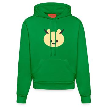 Gehörnter Bär Kuschel-Symbol - Organic Fitted Hoodie Made in EU - City Green - Vorne