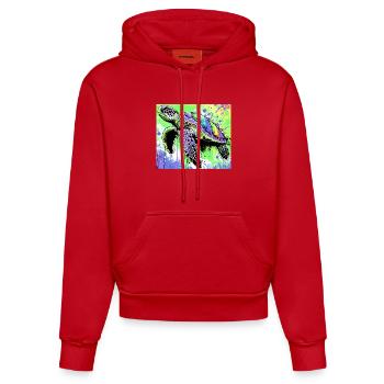 turtle - Organic Fitted Hoodie Made in EU - red - Front