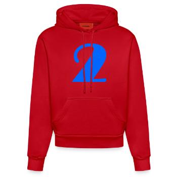2 JAHRE. 2. JUBILÄUM. GEBURTSTAG 2 JAHRE. 2 - Organic Fitted Hoodie Made in EU - Rot - Vorne