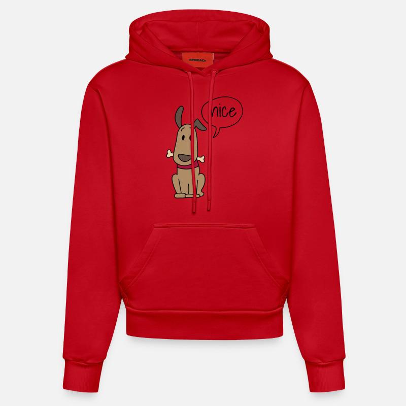 Mignon chien - Sweat à capuche bio ajusté fabriqué en UE - rouge