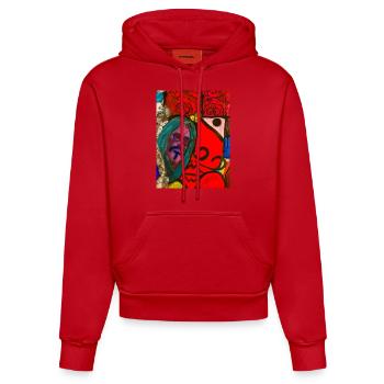 Artful design - Organic Fitted Hoodie Made in EU - red - Front