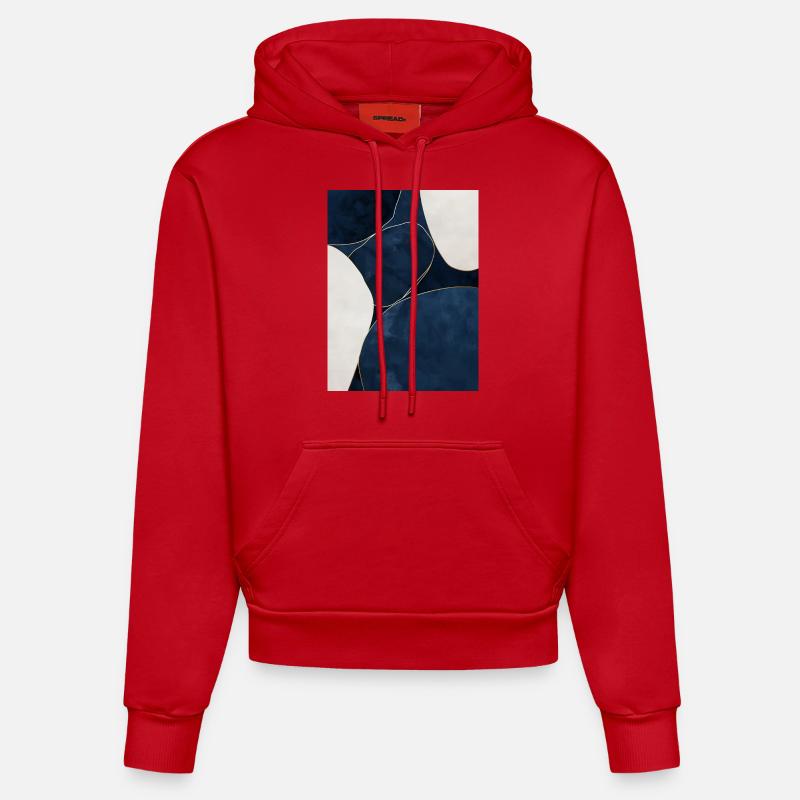 Vert Abstrait 16 - Sweat à capuche bio ajusté fabriqué en UE - rouge