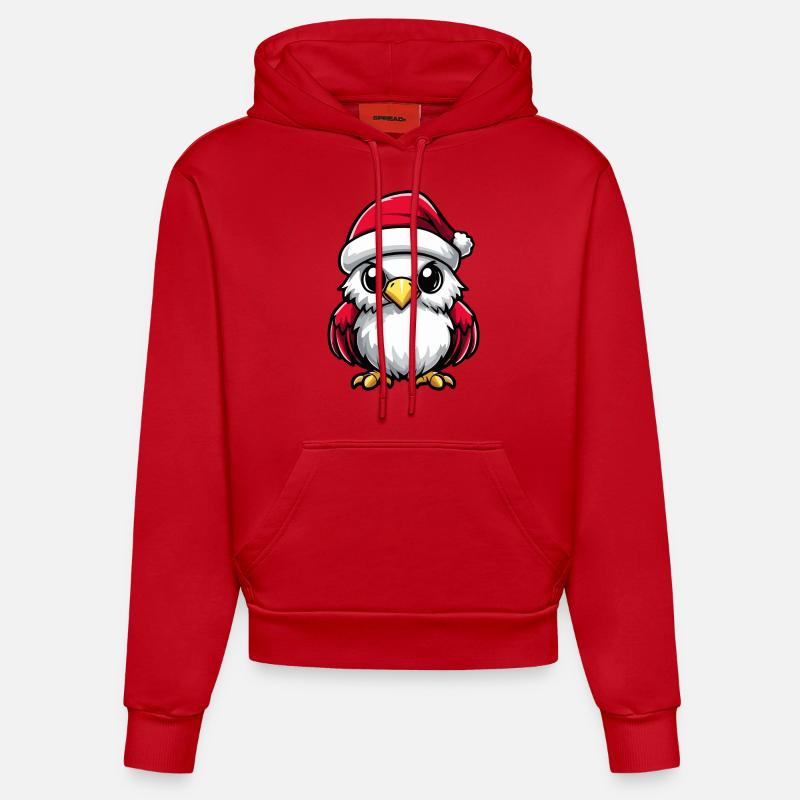 Noël de l’aigle - Sweat à capuche bio ajusté fabriqué en UE - rouge
