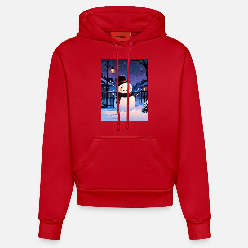 Construit avec amour - Sweat à capuche bio ajusté fabriqué en UE - rouge