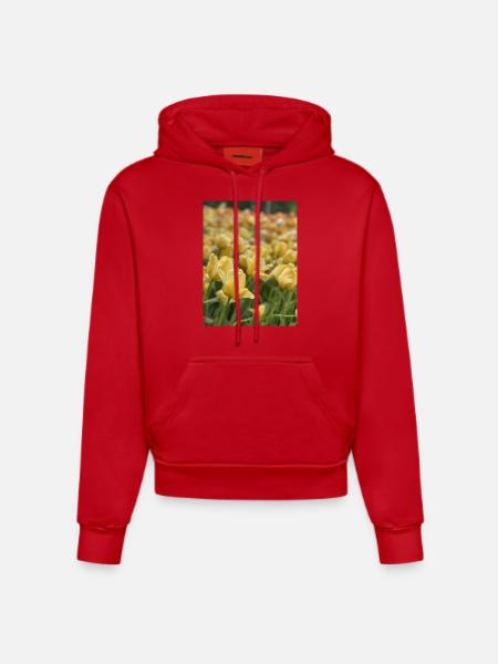 Tulipe Jaune mer - Sweat à capuche bio ajusté fabriqué en UE - rouge