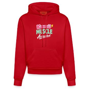 Anime Strong Girl qui prend la Force - Sweat à capuche bio ajusté fabriqué en UE - rouge - Devant