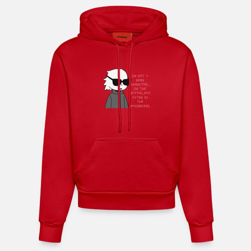 Extra mystérieux en arrière-plan - Sweat à capuche bio ajusté fabriqué en UE - rouge