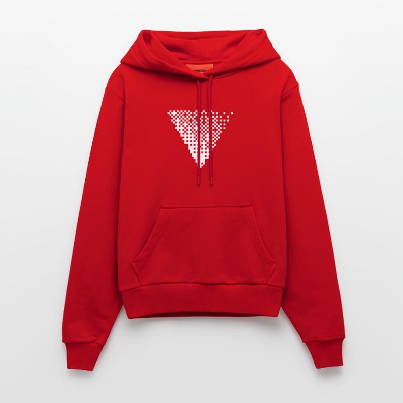 Triangular Halftone Pixel Grid Organic Fitted Hoodie Made in EU