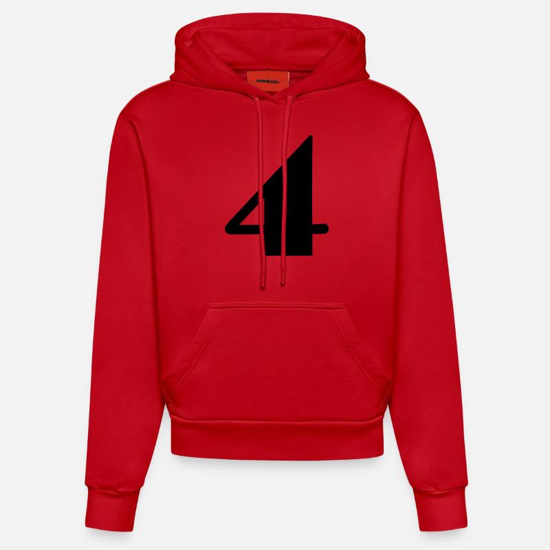 4 ANS,4e ANNIVERSAIRE,ANNIVERSAIRE 4 ANS - Sweat à capuche bio ajusté fabriqué en UE - rouge