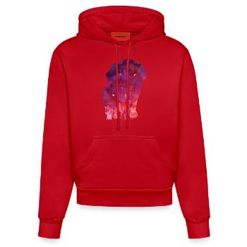 Kids Elephant Wasserfarbe - Organic Fitted Hoodie Made in EU - Rot - Vorne