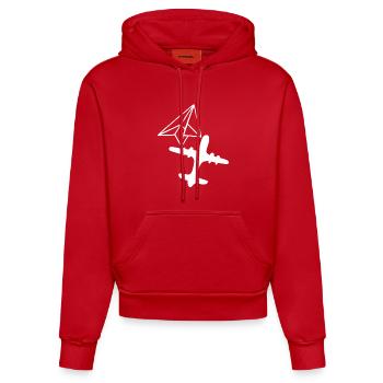 Dream of Greatness (White) - Organic Fitted Hoodie Made in EU - red - Front