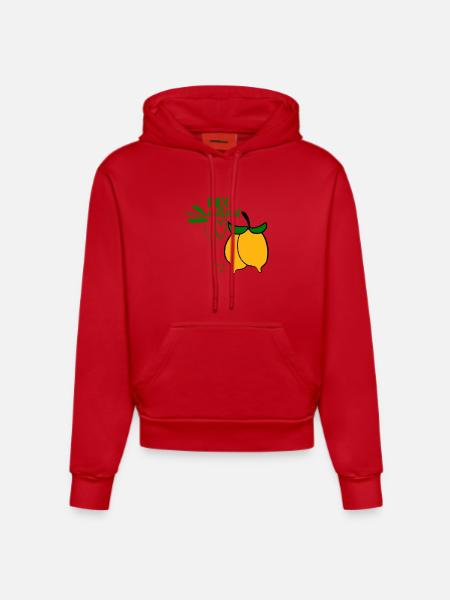 Lemons - Organic Fitted Hoodie Made in EU - red