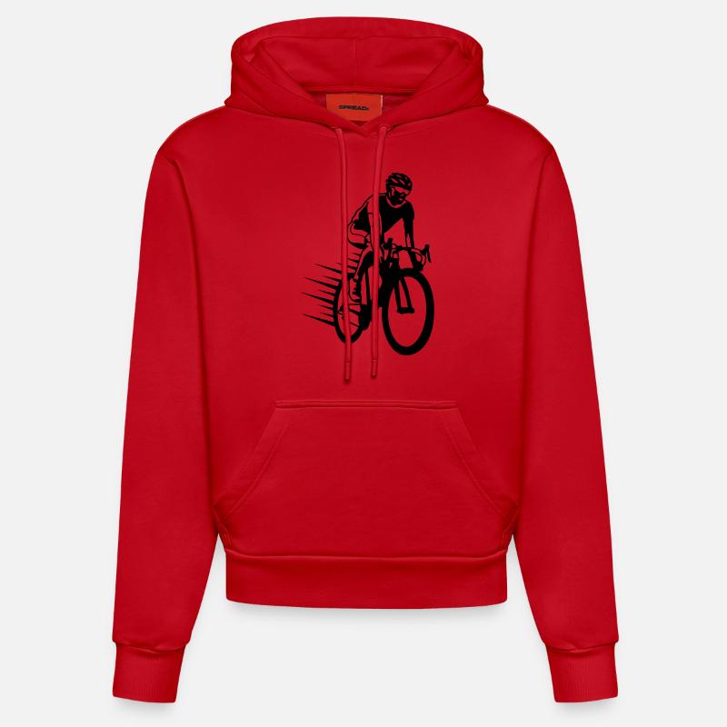 cyclisme - Sweat à capuche bio ajusté fabriqué en UE - rouge
