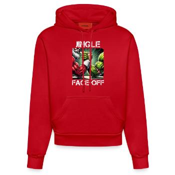 Musculation Gym Père Noël Noël Humour - Sweat à capuche bio ajusté fabriqué en UE - rouge - Devant