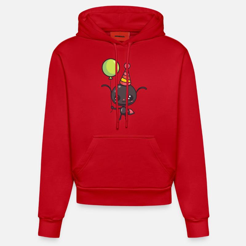 Fourmi Anniversaire Bébé - Sweat à capuche bio ajusté fabriqué en UE - rouge