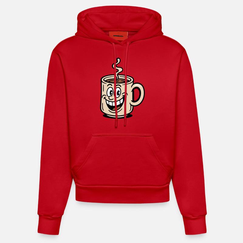 Tasse à café Bande dessinée - Sweat à capuche bio ajusté fabriqué en UE - rouge