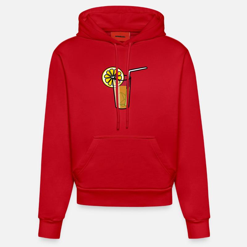 citronnade - Sweat à capuche bio ajusté fabriqué en UE - rouge