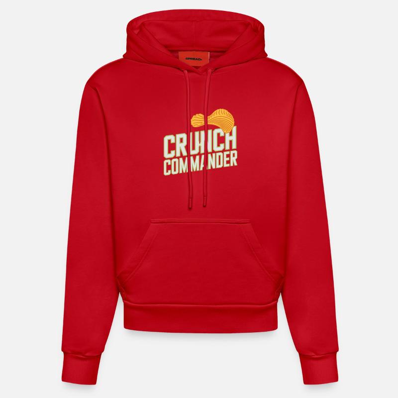 Crunch Commander Nibbler Chips Fan Snack - Sweat à capuche bio ajusté fabriqué en UE - rouge
