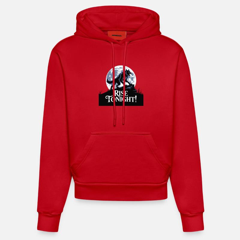 Lone Rise Tonight : Lone Graphic - Sweat à capuche bio ajusté fabriqué en UE - rouge