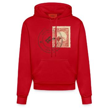 Kiwi stamp - Organic Fitted Hoodie Made in EU - red - Front