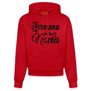 Hermana de la Novia Bride's Sister Wedding Gift - Organic Fitted Hoodie Made in EU - red - Front