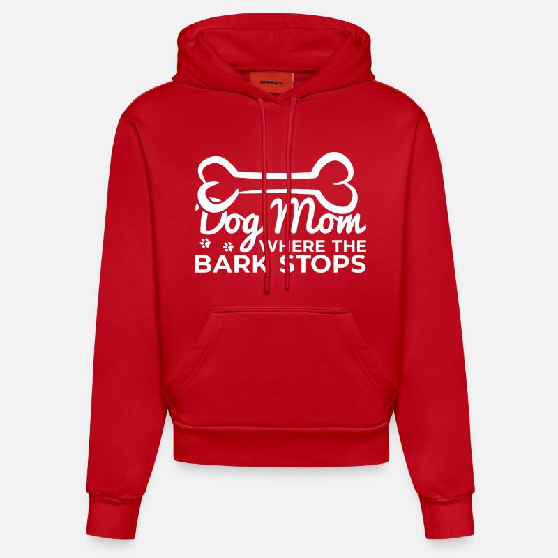 Drôle de chien mère - Sweat à capuche bio ajusté fabriqué en UE - rouge