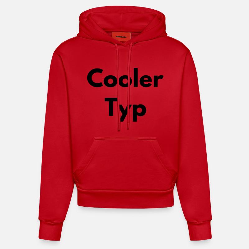 mec cool - Sweat à capuche bio ajusté fabriqué en UE - rouge