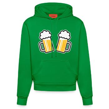 2 chopes de bière Santé ! Santé ! (Chopes de bière 3C) - Sweat à capuche bio ajusté fabriqué en UE - City Green - Devant