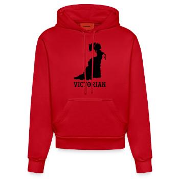 victorian blak - Organic Fitted Hoodie Made in EU - red - Front