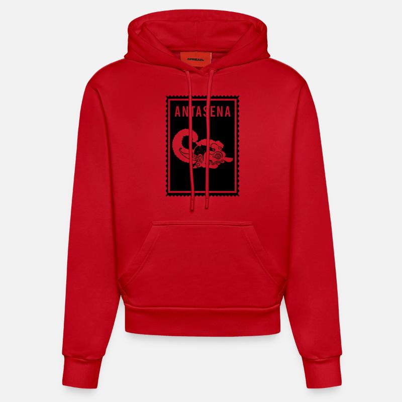 Antasena - Wayang - Sweat à capuche bio ajusté fabriqué en UE - rouge