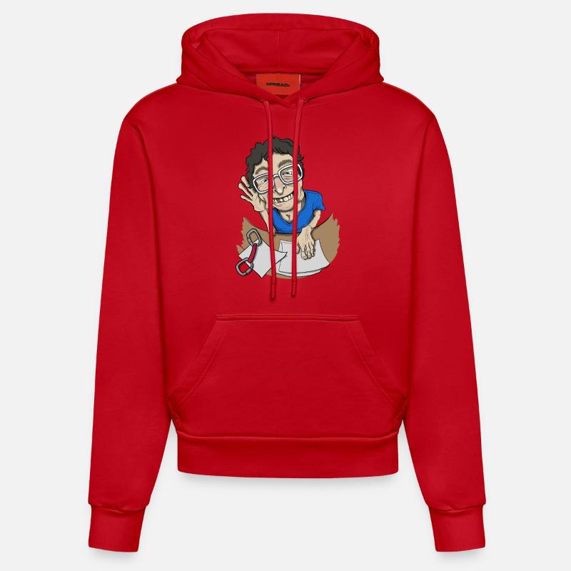 Écouter - Sweat à capuche bio ajusté fabriqué en UE - rouge