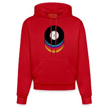 Or noir - Sweat à capuche bio ajusté fabriqué en UE - rouge - Devant