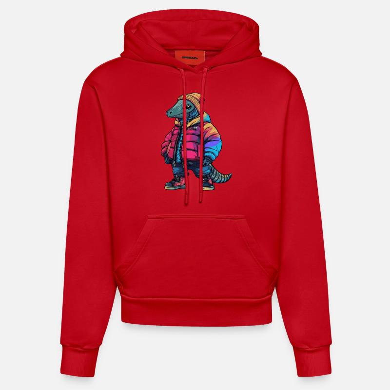 Armadillo Mode Hiver - Sweat à capuche bio ajusté fabriqué en UE - rouge