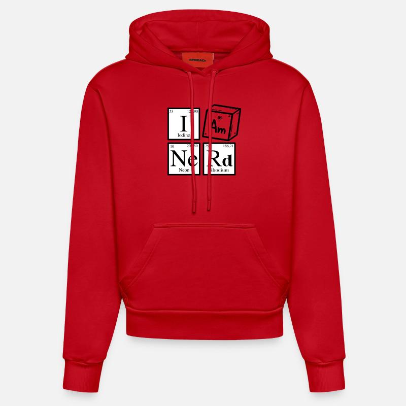 Ich bin ein Nerd - Organic Fitted Hoodie Made in EU - Rot