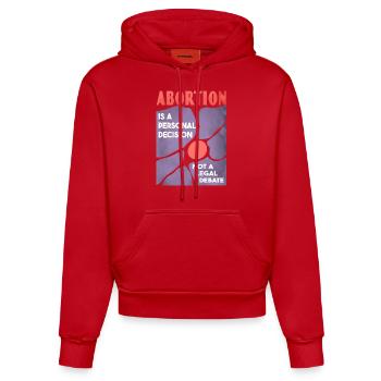 Pro Choice Poster - 60s Vintage Graphic - Organic Fitted Hoodie Made in EU - red - Front