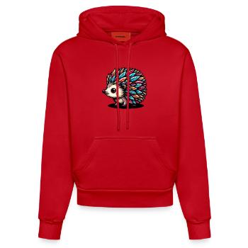 Hérisson - Sweat à capuche bio ajusté fabriqué en UE - rouge - Devant