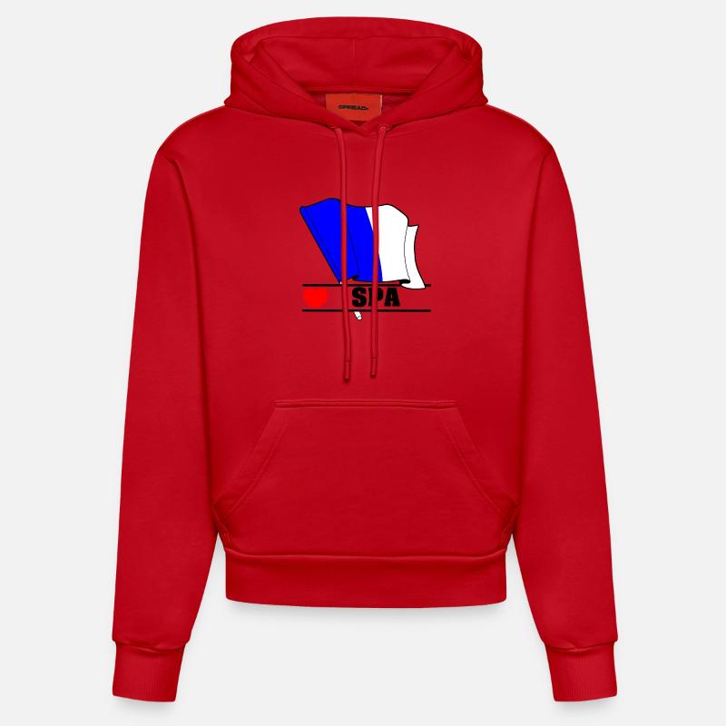 Love Spa Belgium - Sweat à capuche bio ajusté fabriqué en UE - rouge