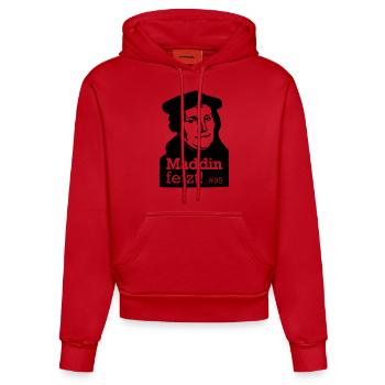 Martin Luther fetzt - Organic Fitted Hoodie Made in EU - Rot - Vorne