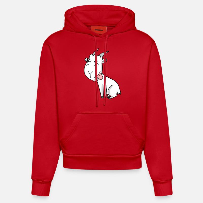 Chèvre Chèvre Buck - Sweat à capuche bio ajusté fabriqué en UE - rouge