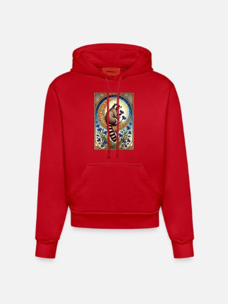 Racoon - Organic Fitted Hoodie Made in EU - red