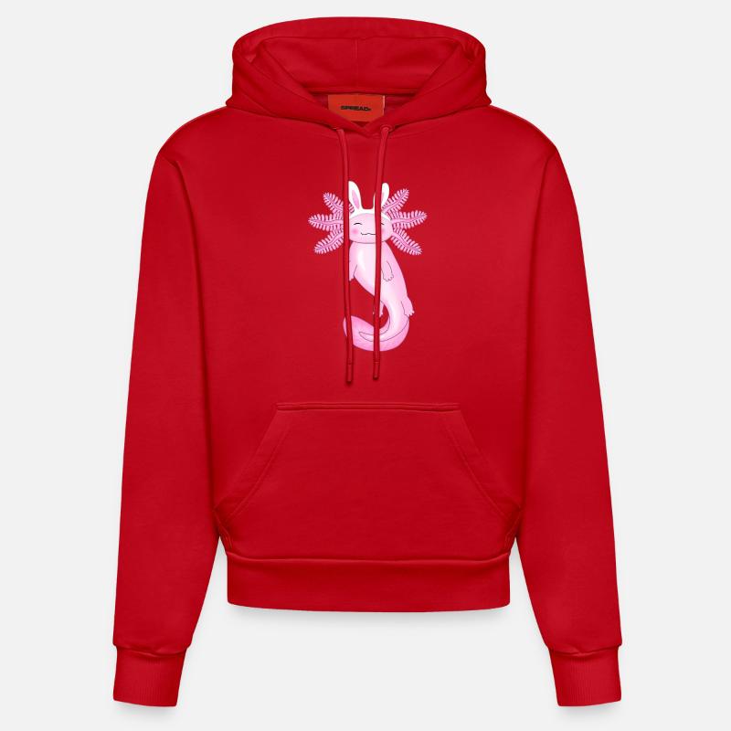 Mignon Axolotl de Pâques - Sweat à capuche bio ajusté fabriqué en UE - rouge