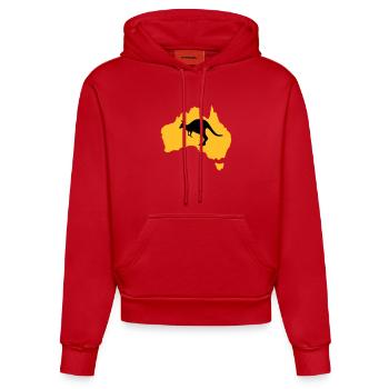 Australien - Organic Fitted Hoodie Made in EU - Rot - Vorne