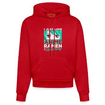 Ich Liebe Einfach Anime Ramen Sketching Manga Gift - Organic Fitted Hoodie Made in EU - Rot - Vorne