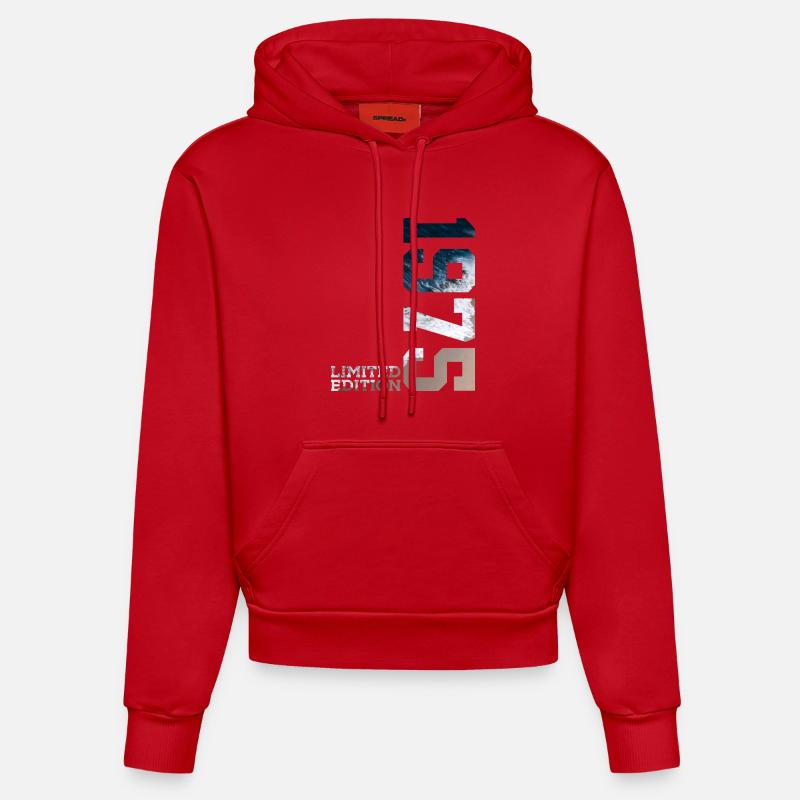 51E ANNIVERSAIRE ÉDITION LIMITÉE 1975 - Sweat à capuche bio ajusté fabriqué en UE - rouge