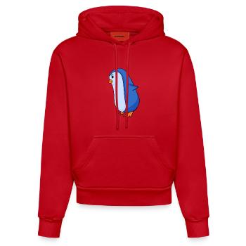 Penguin - Organic Fitted Hoodie Made in EU - red - Front